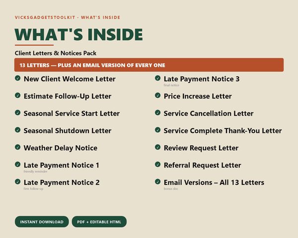 Client Letters & Notices Pack — what's inside