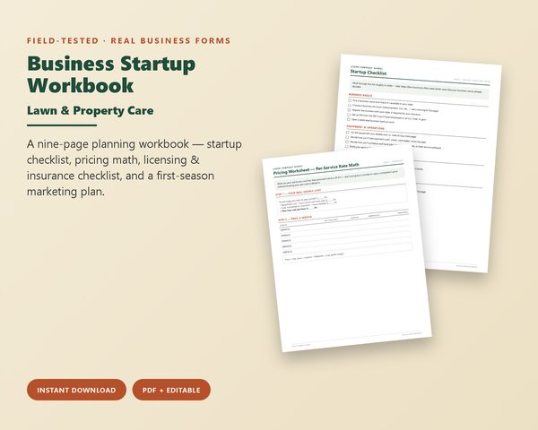 Business Startup Workbook — Lawn & Property Care