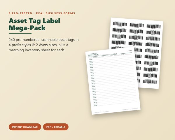 Asset Tag Label Mega-Pack