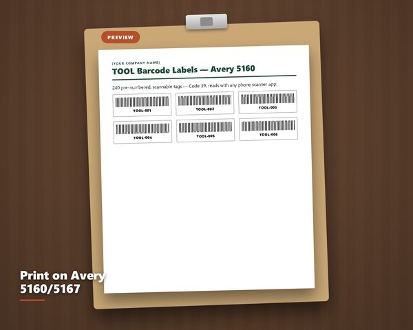 Asset Tag Label Mega-Pack — sample page preview