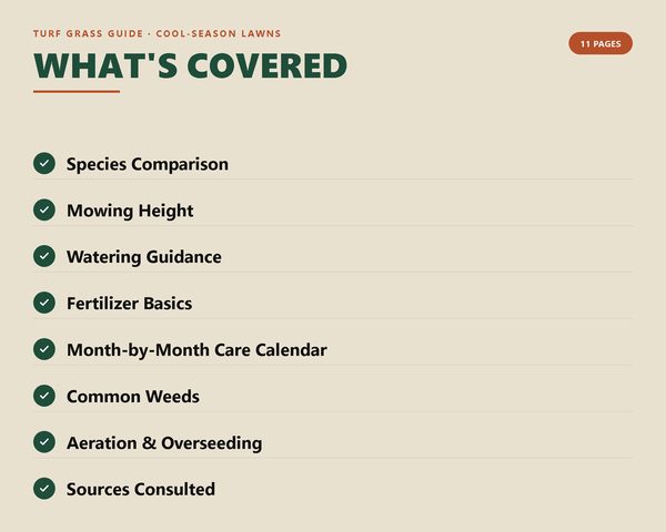 Turf Grass Guide: Cool-Season Lawns — what's inside