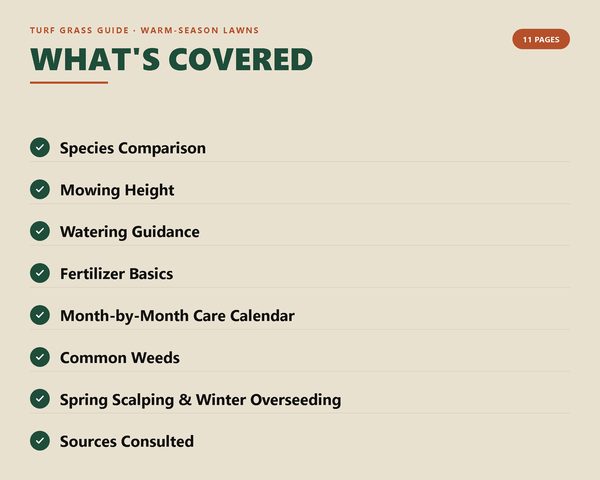 Turf Grass Guide: Warm-Season Lawns — what's inside