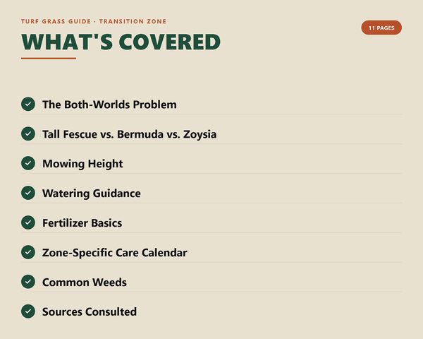 Turf Grass Guide: Transition Zone — what's inside