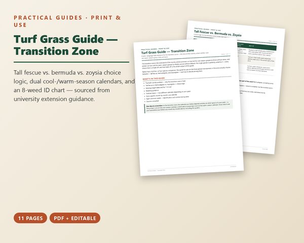 Turf Grass Guide: Transition Zone