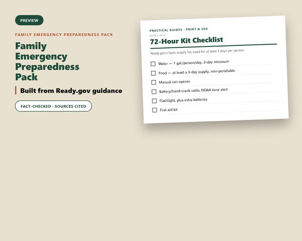 Family Emergency Preparedness Pack — sample page preview