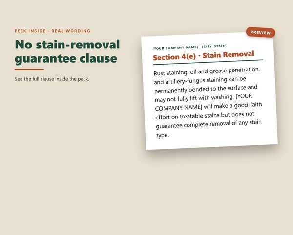 Pressure Washing Contract Pack — sample page preview