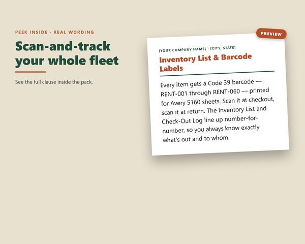 Gear Inventory & Barcode System — sample page preview