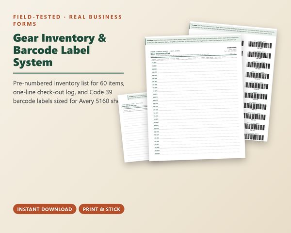 Gear Inventory & Barcode System