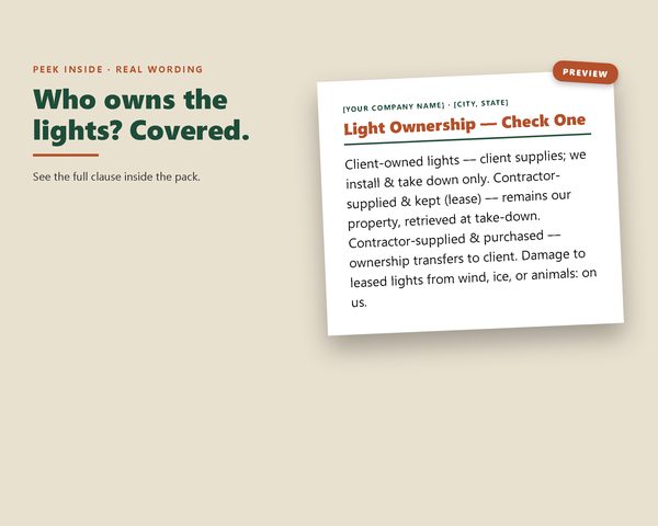 Christmas Light Install Contract Pack — sample page preview
