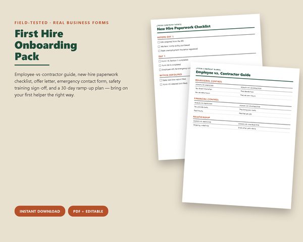 First Hire Onboarding Pack