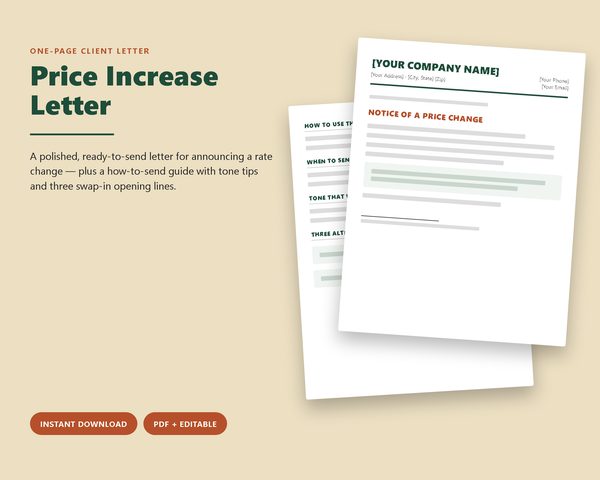 Price Increase Letter (Single)