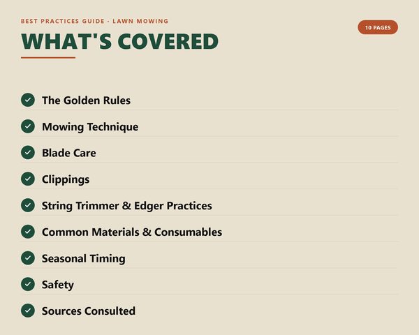 Best Practices Guide: Lawn Mowing & Yard Care — what's inside