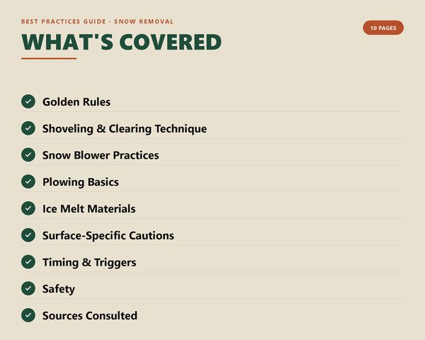 Best Practices Guide: Snow Removal & Ice Control — what's inside