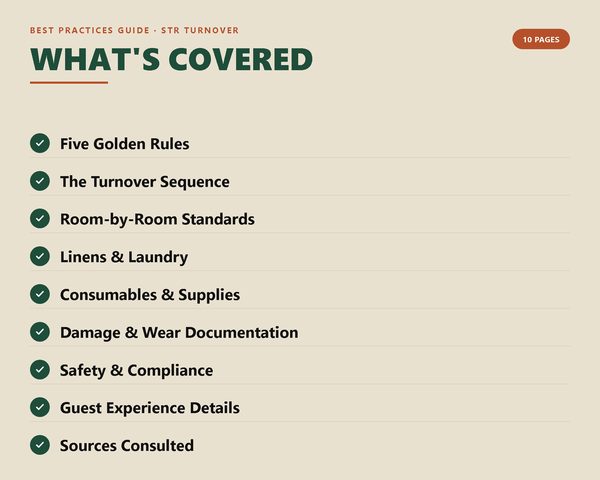 Best Practices Guide: Short-Term Rental Turnover & Hosting — what's inside