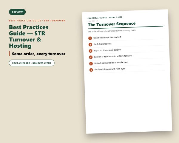 Best Practices Guide: Short-Term Rental Turnover & Hosting — sample page preview