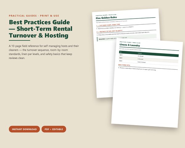 Best Practices Guide: Short-Term Rental Turnover & Hosting