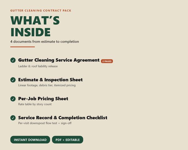 Gutter Cleaning Contract Pack — what's inside