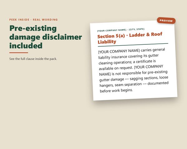 Gutter Cleaning Contract Pack — sample page preview