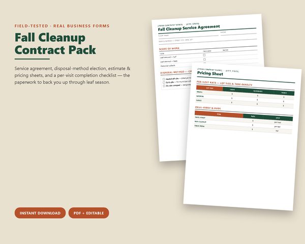Fall Cleanup Contract Pack