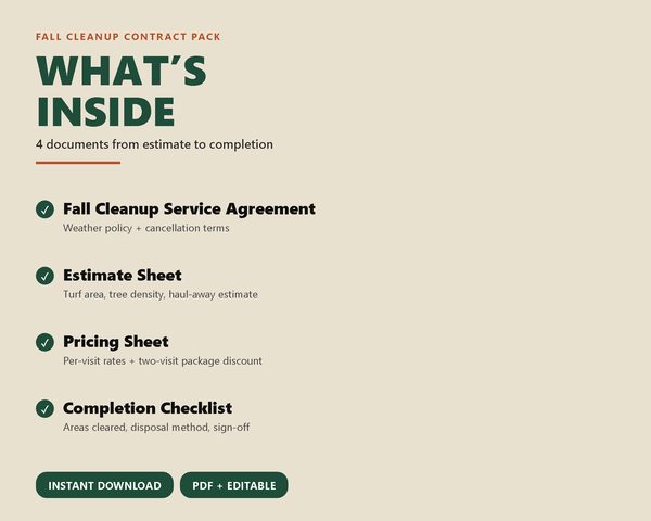 Fall Cleanup Contract Pack — what's inside