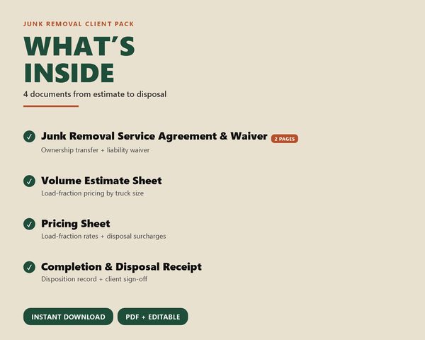 Junk Removal Client Pack — what's inside