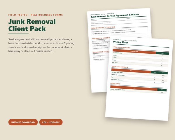 Junk Removal Client Pack