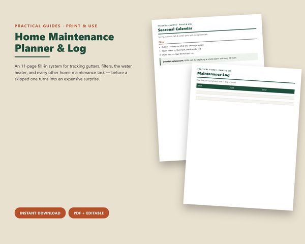 Home Maintenance Planner & Log