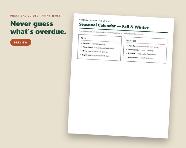 Home Maintenance Planner & Log — sample page preview