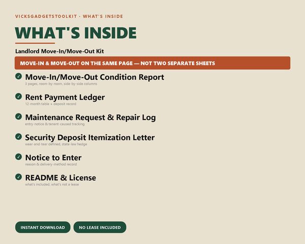 Landlord Move-In/Move-Out Kit — what's inside