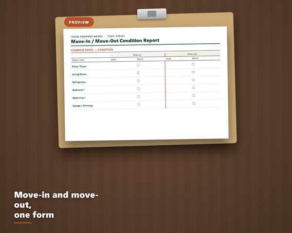 Landlord Move-In/Move-Out Kit — sample page preview