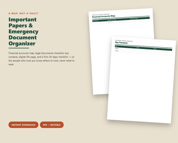 Important Papers & Emergency Document Organizer
