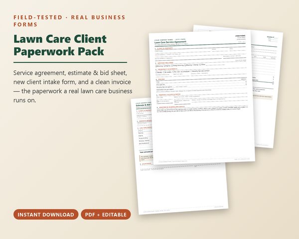 Lawn Care Client Paperwork Pack