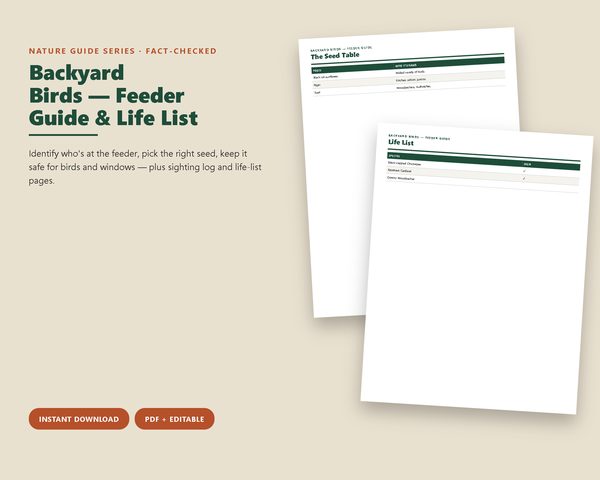 Backyard Birds — Feeder Guide & Life List