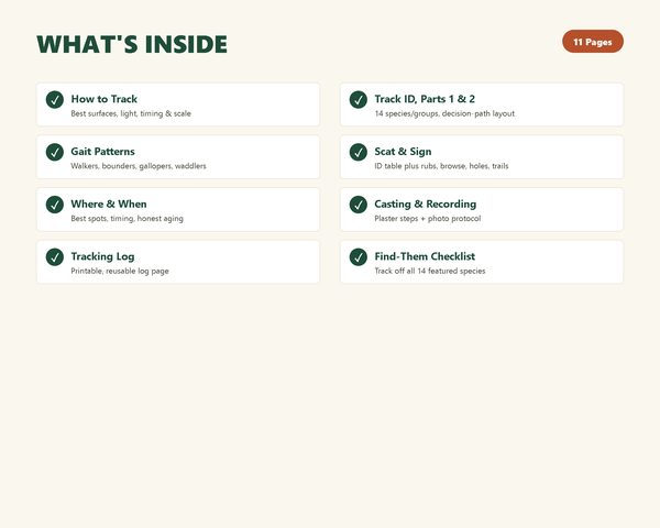 Animal Tracks & Signs, Field Guide — what's inside