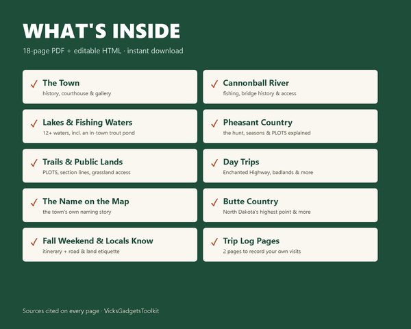 Mott, North Dakota Outdoor & Visitor Guide — what's inside