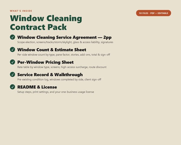 Window Cleaning Contract Pack — what's inside