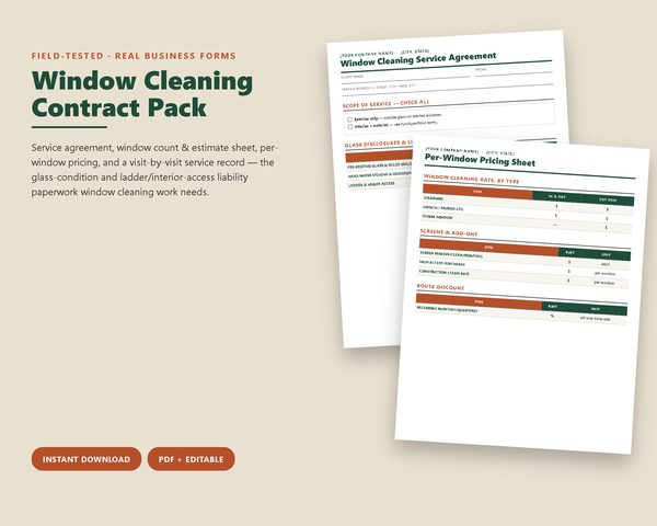 Window Cleaning Contract Pack