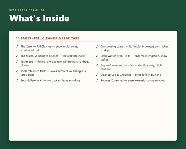 Best Practices Guide: Fall Cleanup & Leaf Care — what's inside
