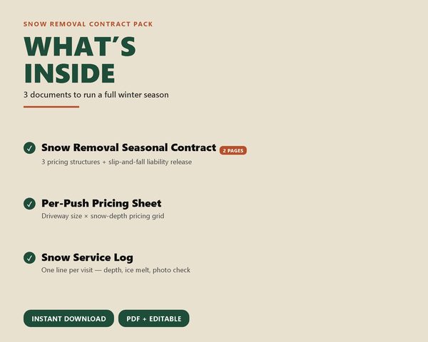Snow Removal Contract Pack — what's inside