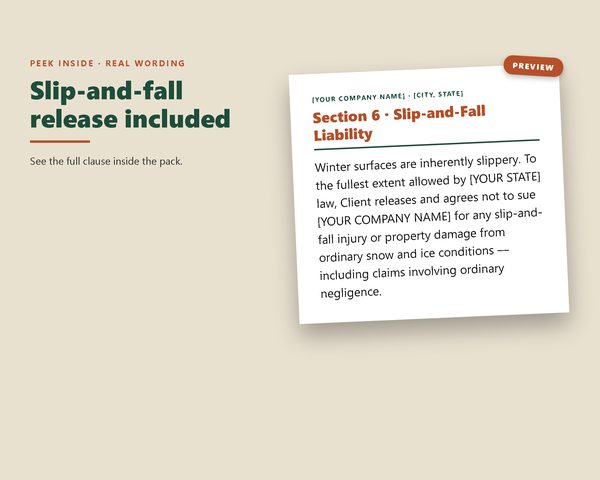 Snow Removal Contract Pack — sample page preview