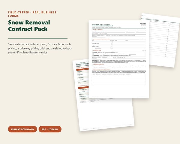 Snow Removal Contract Pack