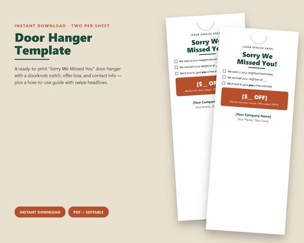Door Hanger Template (Single)