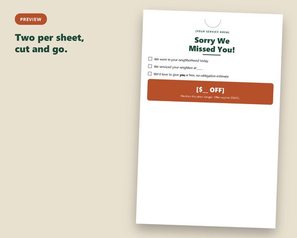 Door Hanger Template (Single) — sample page preview