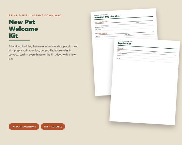 New Pet Welcome Kit